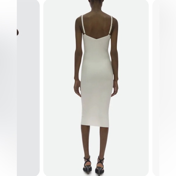 NWT $395 Helmut Lang White Eyelet Bra Ribbed Dress Size M - Picture 4 of 13